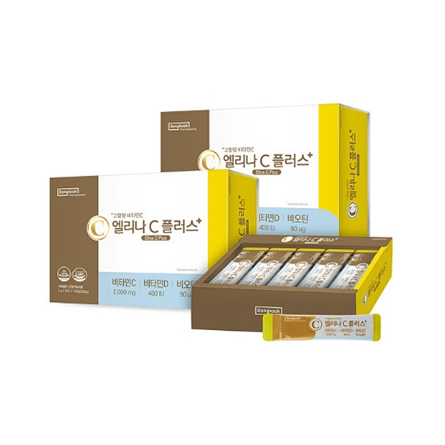 동국제약 엘리나C 플러스 고함량 비타민C 2000mg 100포 비타민D3 비오틴 300g 2개