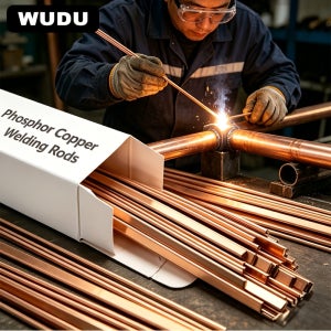 L201/ AWS A5.8 B컵-2- 구리 용접봉 평면 용접봉 길이 50cm/19.69인치 폭 3.2mm, 두께 1.15mm, 에어컨 냉장고 HVAC 장비 파이프 용접 전극에