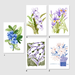 [슈퍼마켓 플라워] [엽서 세트] Cool Color Set