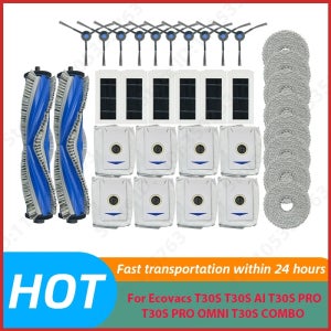 ECOVACS DEBOT T30S / T30S PRO / T30S PRO OMNI / T30S COMBO 메인 사이드 브러시 필터 걸레 천 먼지 봉투 액세서리