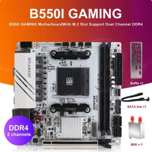 JINGYUE B550I 게이밍 마더보드 AM4 PCIe 4.0 AMD Ryzen 5000 4000 게이밍 PC용 듀얼 M.2 DDR4 Mini-ITX