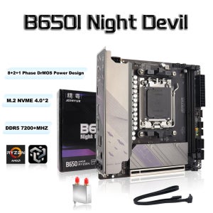 JGINYUE B650 ITX 마더보드 DDR5 미니 AM5 Ryzen 마더보드는 CPU 9600X/7800X3D/7500F (AMD B650/AM5 인터페이스)를 지원합니다.