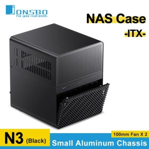 JONSBO N3 NAS 미니 케이스 8 하드 디스크 컴퓨터 PC 케이스 올인원 알루미늄 ITX 섀시 지원 100mm X2 팬이있는 130mm CPU 쿨러