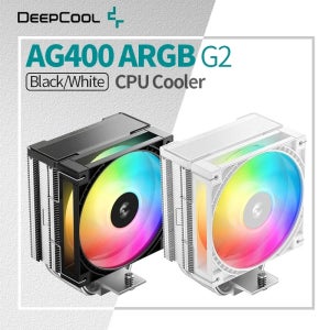 딥쿨 AG400 ARGB G2 공랭식 쿨러 4개 히트파이프 PWM 프로세서 CPU 라디에이터 (LGA1700 1851 AMD AM4 AM5 지원)