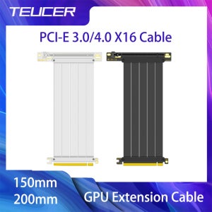 TEUCER PCIE 4.0 X16 연장 케이블 PCI 그래픽 카드 PCl-E X16 라이저 연장 코드 3.0/4.0 PCl-Express GPU 연장 케이블