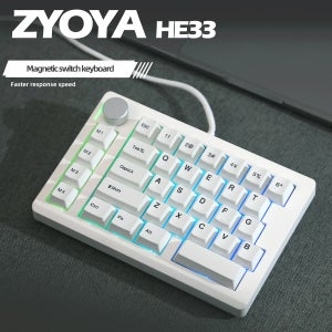 HE33 마그네틱 스위치 게이머 키보드 유선 33키 기계식 키보드 빠른 트리거 핫 스왑 Rgb Fps 게임 한 손으로 키보드