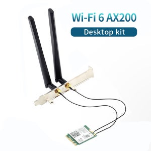 WiFi 6 듀얼 밴드 3000Mbps AX200 카드 M.2 데스크탑 키트 2.4G/5G Bluetooth 5.2 802.11ax AX200NGW 무선 어댑터