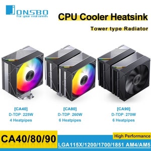 JONSBO CA40/CA80/CA90 CPU 공랭식 쿨러 4 히트파이프 저소음 히트싱크 고성능 라디에이터 LGA1700 1200 115X 1851 AM4 AM5