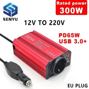 300W 150W 차량용 인버터 컨버터 DC12V에서 AC 220V 전압 변환기 충전 어댑터 EU 소켓 고속 충전 PD65W USB