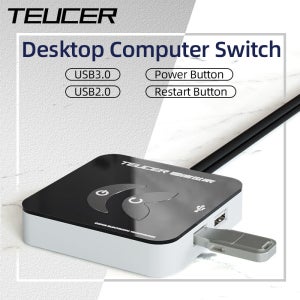 Teucer KG-03 휴대용 데스크탑 컴퓨터 PC 케이스 USB 데스크탑 호스트가 있는 전원 공급 장치 스위치 USB 3.0이 있는 외부 시작 버튼