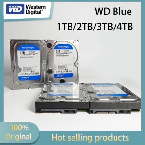 웨스턴 디지털(WD) 1TB 2TB 3TB 4TB 데스크탑 기계식 하드 드라이브 WD 블루 3.5인치 5400 RPM 64MB SATA CMR 수직 DIY 설치형