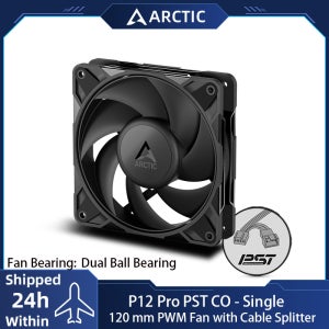 ARCTIC P12 pro PST CO 120mm 케이스 팬 듀얼 볼 베어링 PWM 공유 기술 (PST) 연속 작동 400-3000 RPM