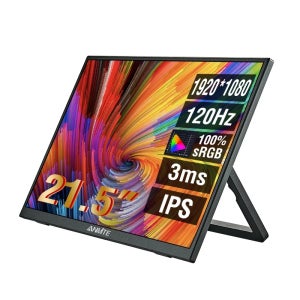 Anmite 21.5인치 휴대용 모니터 120Hz RGB100%(VESA 홀 및 후면 브래킷 포함) 노트북 확장 디스플레이 ADS-IPS HDR 스크린