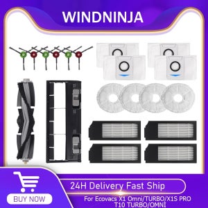 Ecovacs Deebot T10 TURBO/OMNI/X1 TURBO/OMNI/X1S PRO 진공 청소기 부품 필터 걸레 먼지 봉투 메인 사이드 브러시 커버