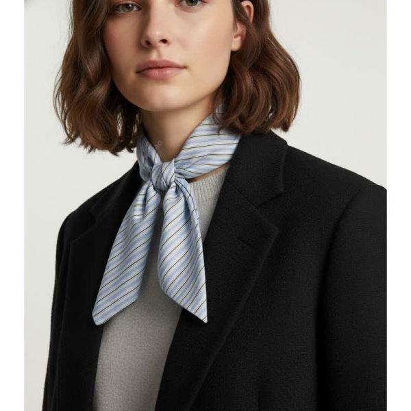 토템 26SS Striped Silk Scarf (261-WSC0149-FB0553 3