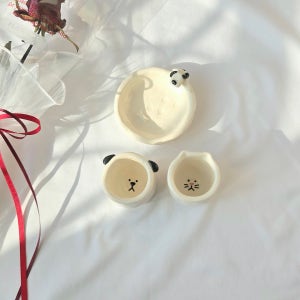 몽뭉이 발자국 소스종지1p + 멍냥이 술잔2p set 집들이선물, 온더선셋