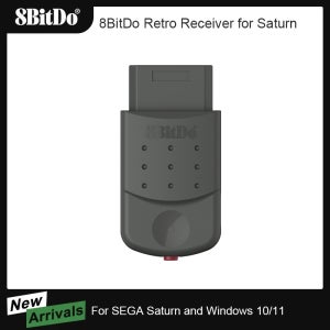 8BitDo 블루투스 레트로 리시버 무선 어댑터 (세가 새턴 및 윈도우용 USB 동글, PS5, PS4 및 Xbox 시리즈 컨트롤러용)
