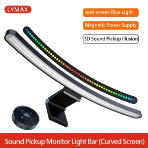 LYMAX D015 곡면 모니터 램프 RGB 백라이트 눈 보호 블루라이트 차단 디밍 컴퓨터 화면 걸이형 조명 게임용