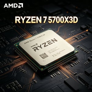 AMD 라이젠 7 5700X3D 벌크 CPU (X570 B550용) 8코어 16스레드 3GHz 최대 4.1GHz 105W AM4 CPU DDR4 라이젠 5000 시리즈 프로세서