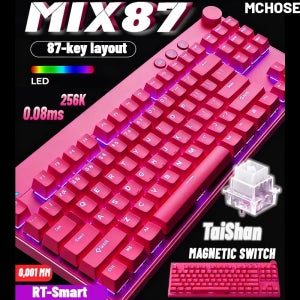 MCHOSE MIX87 유선 게이밍 키보드 마그네틱 스위치 키보드 8K+256K e스포츠 0.08ms 저지연 e스포츠 커스텀 게이머 액세서리