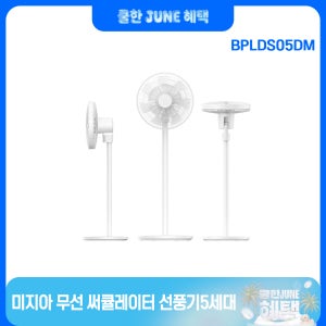 미지아 무선 써큘레이터 선풍기5세대  4종 송풍모드,4방향 자동회전,온습도 감지 센서, 돼지코 포함 BPLDS05DM