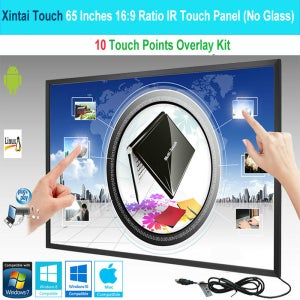 Xintai Touch 65 인치 10 터치 포인트 IR 터치 프레임 패널, 터치 스크린 오버레이 키트(16:9) 유리 플러그 앤 플레이 없음