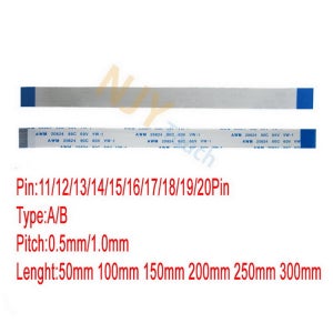 10Pcs 11 12 13 14 15 16 17 18 19 20Pin 0.5mm 1.0mm FFC 케이블 FPC 플랫 유연한 케이블 5/10/15/20/25/30cm