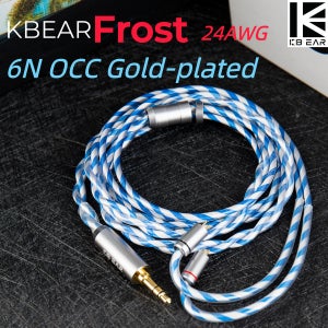 KBEAR Frost 이어폰 업그레이드 케이블 6N 2-스트랜드 트위스트 페어 OCC 투르비옹-프로 CZ10용 금도금 밸런스드 주파수 응답