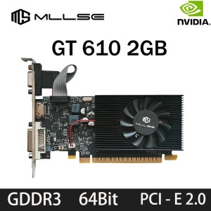 MLLSE GT 610 2GB 그래픽 카드 GDDR3 64비트 DVI VGA PCI-E 2.0 지포스 GPU Gt 610 게이밍 비디오 카드