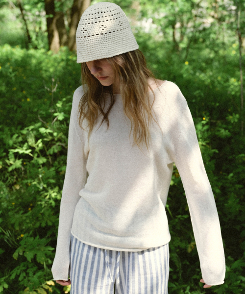 [블랭크03] paper wholegarment knit (cream) 26SUKN901CRF