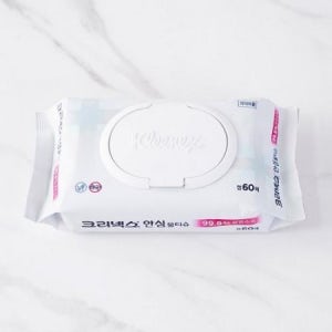 [기프티쇼판촉] 크리넥스 99.9% 항균 안심물티슈 캡형 60매 제작 각인 홍보, 최소수량 300개