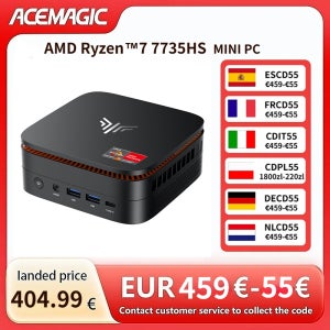 ACEMAGIC 미니 PC AMD Ryzen 7 7735HS 게이밍 미니 PC 8코어 16스레드 24GB LPDDR5 6400MHz 1TB NVMe SSD 4K 트리플 디스플레이 