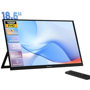ZEUSLAP ZS18 18.5인치 휴대용 모니터, FHD 1080P IPS 디스플레이, 유선/무선 폰 미러링, HDMI+AV 입력, USB 멀티미디어 재생, 내장형 킥스탠드, 3