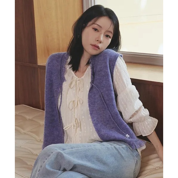 더엣지 THEATG 25FW 프린지 오픈 니트