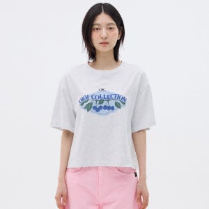 오아이오아이컬렉션 체리그래픽 오버핏 크롭 티셔츠