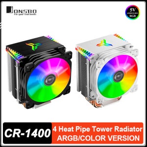 JONSBO CR-1400 ARGB 4 히트 파이프 타워 CPU 쿨러 ITX 공냉식 Intel LGA1700 115X 1200 AM4 저소음 냉각 팬 라디에이터