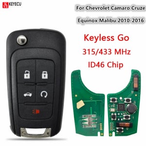 KEYECU 자동차 키 쉐보레 카마로 크루즈 이쿼녹스 말리부 2010-2016 ID46 PCF7952 칩 315MHz 자동 스마트 키리스 고 리모트 키
