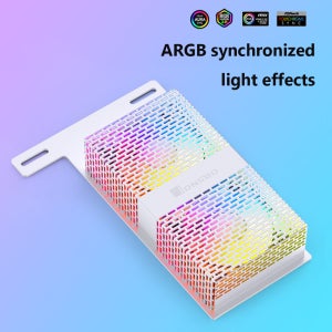 존스보 NF-2 메모리 히트싱크 듀얼 5020 팬 DDR4 DDR5 5V 3핀 ARGB RAM 히트싱크 쿨러 PC 메모리 냉각 라디에이터 (컴퓨터 PC용)
