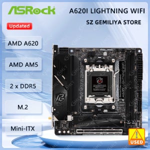 ASRock A620 MINI TIX 마더보드 A620I 라이트닝 WiFi AMD AM4 DDR5 64GB 지원 5600X 5600G 5700 5800 CPU NVMe SSD M.