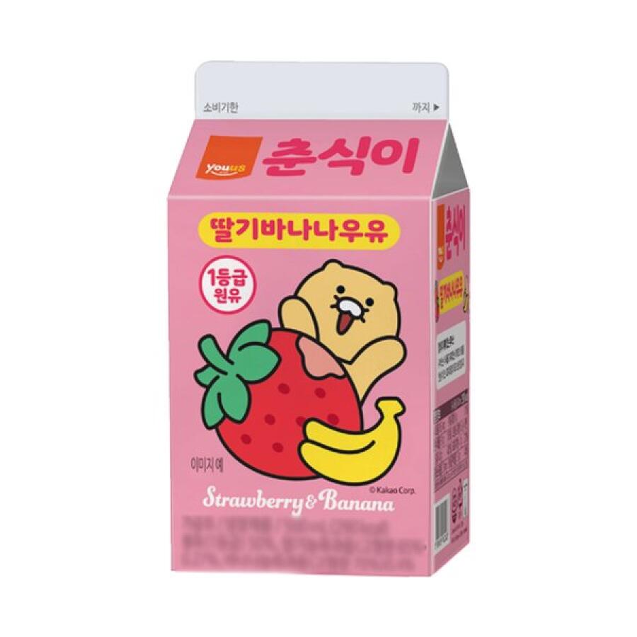 유어스 춘식이 딸기바나나우유