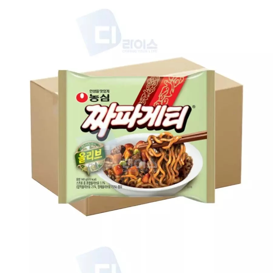 올리브 짜파게티 짜장라면 봉지면