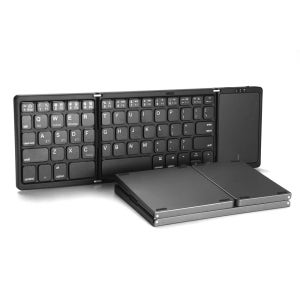 B089T 휴대용 접이식 키보드 무선 3 채널 연결 블루투스 5.1 Windows 안드로이드 IOS 태블릿 전화 용 미니 키패드