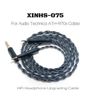 XINHS 075 HiFi 이어폰 업그레이드 케이블 4.4mm XLR 6.35 ATH-M70X ath-M50X M40x ATH-R70Xa R50X R70X 이어폰 오디오 케이블