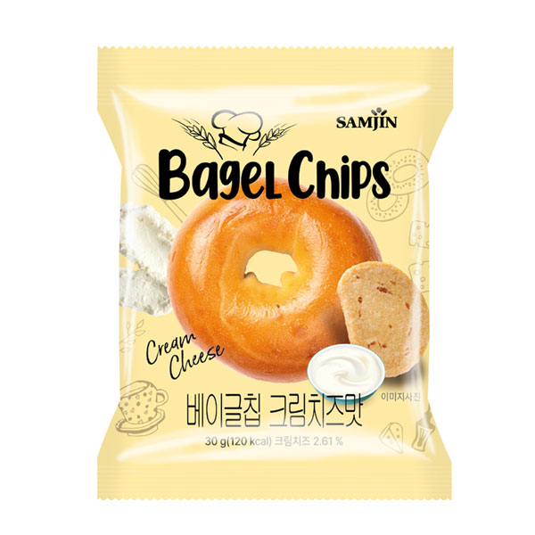 삼진 베이글칩 크림치즈맛 과자 간식 스낵