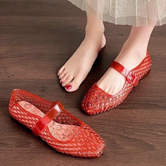 등밴드 펀칭 젤리 플랫