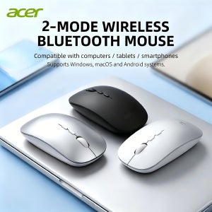 Acer 경량 무선 마우스, 2.4G 슬림 광 마우스 (USB-A 수신기 포함), 5 버튼, 800/1200/1600 DPI 조절 가능, 작은 손에 적합, 336시간 배터리 수명,
