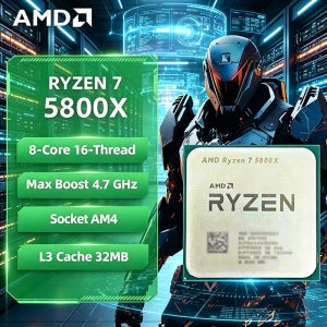 AMD Ryzen 7 5800X AMD R7 5800X CPU 8코어 16스레드 3.8GHz 언락 데스크탑 프로세서 소켓 AM4 게이밍 CPU (패키지 미포함)