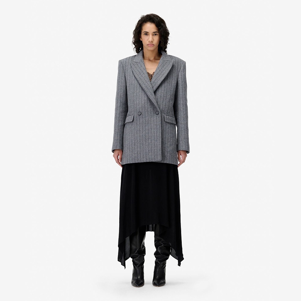 [이로]NIMI 클래식 울 블레이저 Grey Stripe IOJAW25105GYS