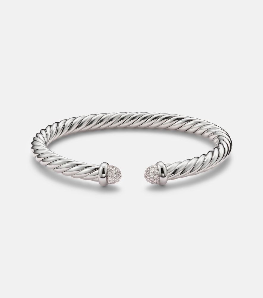 데이비드 율만 Cable Flex® 스털링 실버 다이아몬드 커프 브레이슬릿