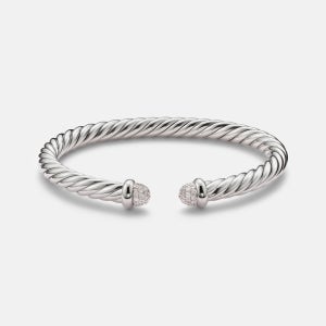 데이비드 율만 Cable Flex® 스털링 실버 다이아몬드 커프 브레이슬릿